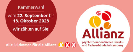 Banner für die Allianz psychotherapeutischer Berufs- und Fachverbände in Hamburg