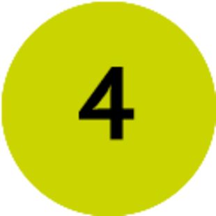 Ein grasgrüner Button, nummeriert mit "4"
