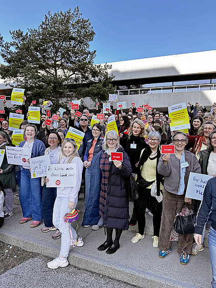 Foto von der Protestaktion gegen Honorarkürzung für ambulante Psychotherapie