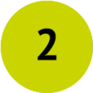 Ein grasgrüner Button, nummeriert mit "1"